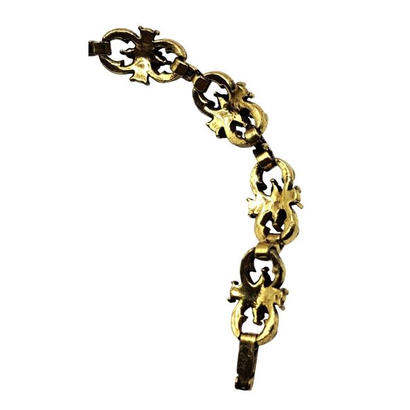 Vintage Coro Rhinestone Bracelet Pink Blue Purple Topaz Yellow Imitation Faux Pe - Picture 7 of 9